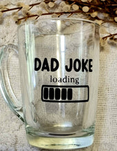 Load image into Gallery viewer, Fathers Day- Personalised Glass Mug assorted designs.
