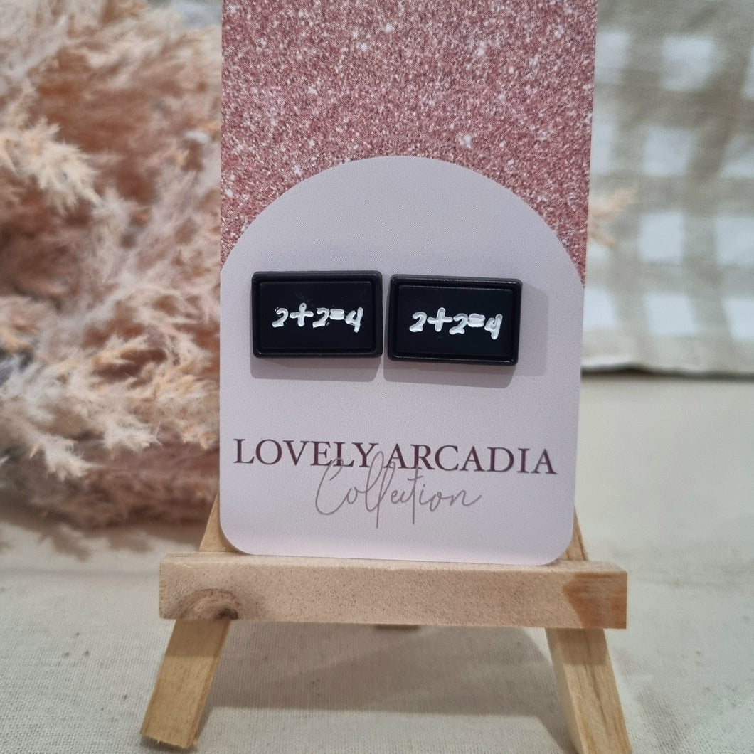 Stud Earrings- Blackboard