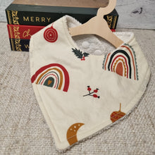 Load image into Gallery viewer, Bandana Bib- Rainbow Christmas
